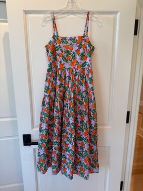 J. Crew Factory Purple Sundress with Orange & Green Fruit Print - NWT Size 6
